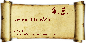 Hafner Elemér névjegykártya