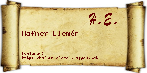 Hafner Elemér névjegykártya