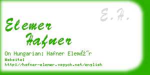 elemer hafner business card